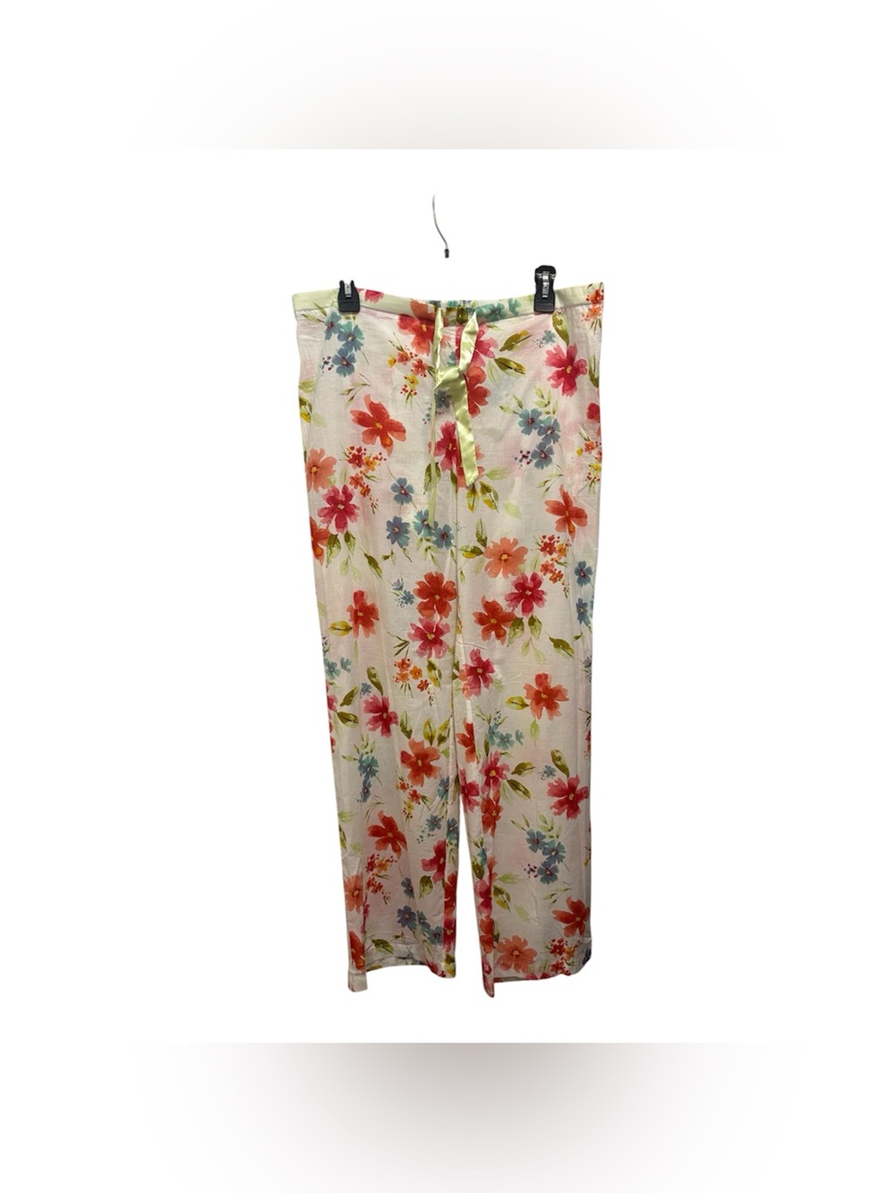 Jacob DeadStock Y2K White Floral Wide-Leg Lounge Pants Fairycore Whimsical NWT
